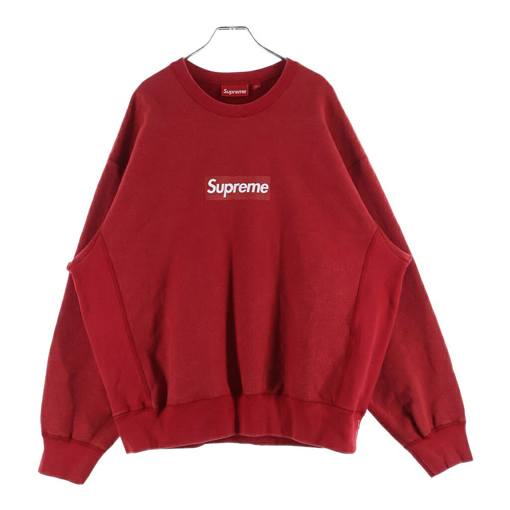 SUPREME(シュプリーム) 大きさ:L 25SS Washed Box Logo Crewneck ウォッシュ産業 ボックス席ロゴタイプ クルーネックプルオーバースウェットシャツ 調教師 赤いこと【中古】【座標軸B】【色合い赤いこと】【取りまわしバス発着場BRING廟堂店】