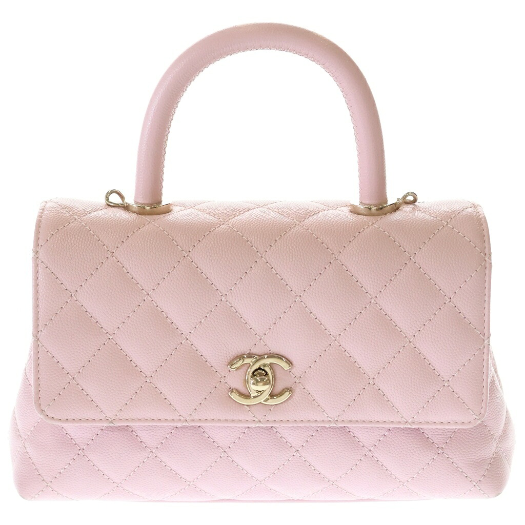 CHANEL(シャネル) ココハンドル24 XS 2WAYハンドバック ショルダーバッグ チェーン店御徒面子 さくら色 A92990 ゴールド金具【中古】【度合いB】【色つやさくら色】【取りまわしバス発着場BRING：RED新宿東口店】