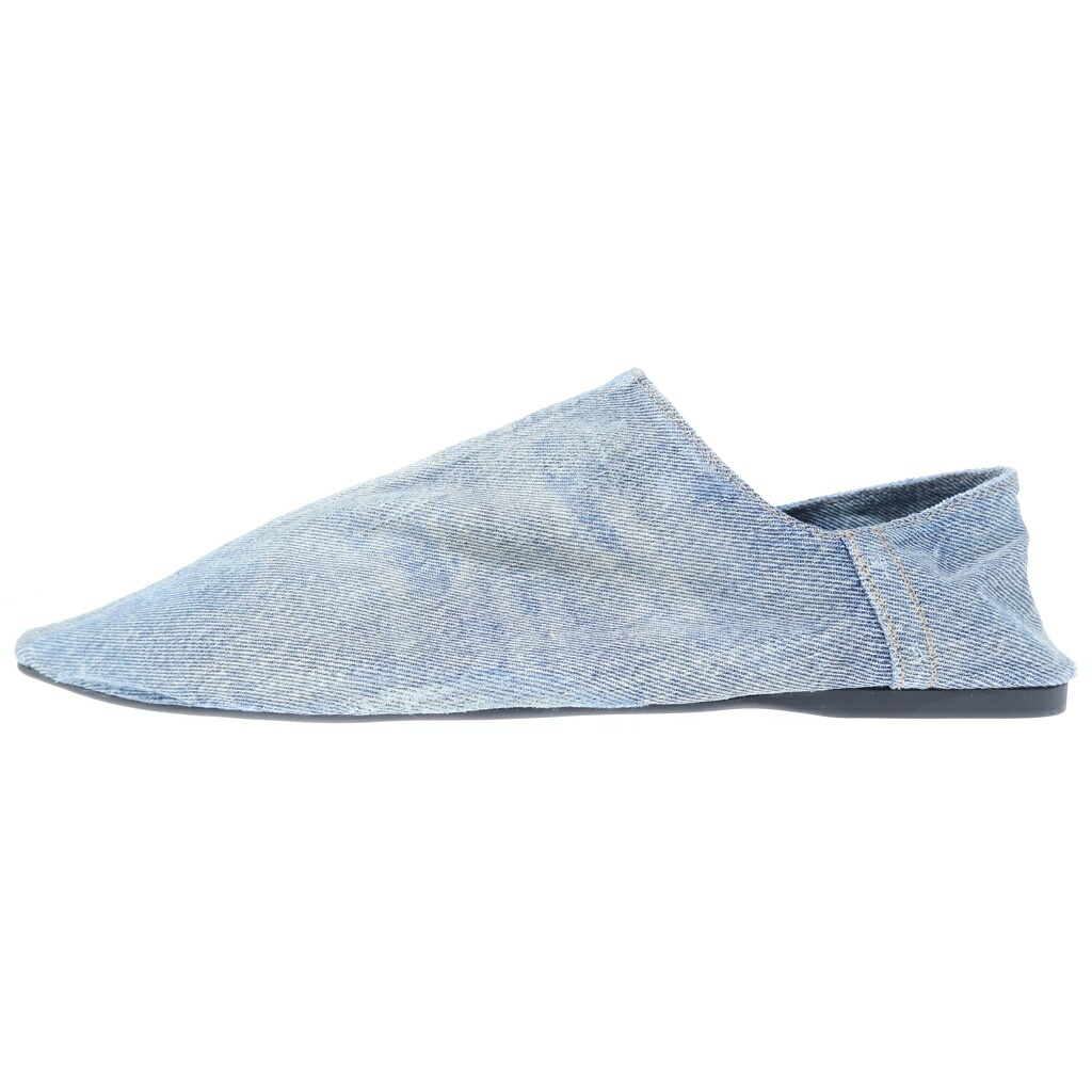 BALENCIAGA(バレンシアガ) 大きさ:39 Pointed Denim Mules フラットミュール インディゴブルー ジーンズ #39 788347【新古品/中古】【度合いS】【色つや青碧】【取りまわしバス発着場BRING渋谷ANNEX店】