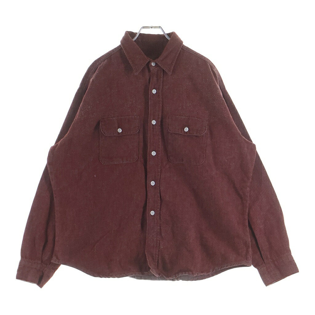 FIVE BROTHERS(ファイブ茶飲み友だち) 60S 森引き舟 FLANNEL L/S SHIRT 綿ネル 長袖プルオーバー 赤いこと【中古】【座標軸B】【色合い赤いこと】【取りまわしバス発着場AWESOME高円寺店】