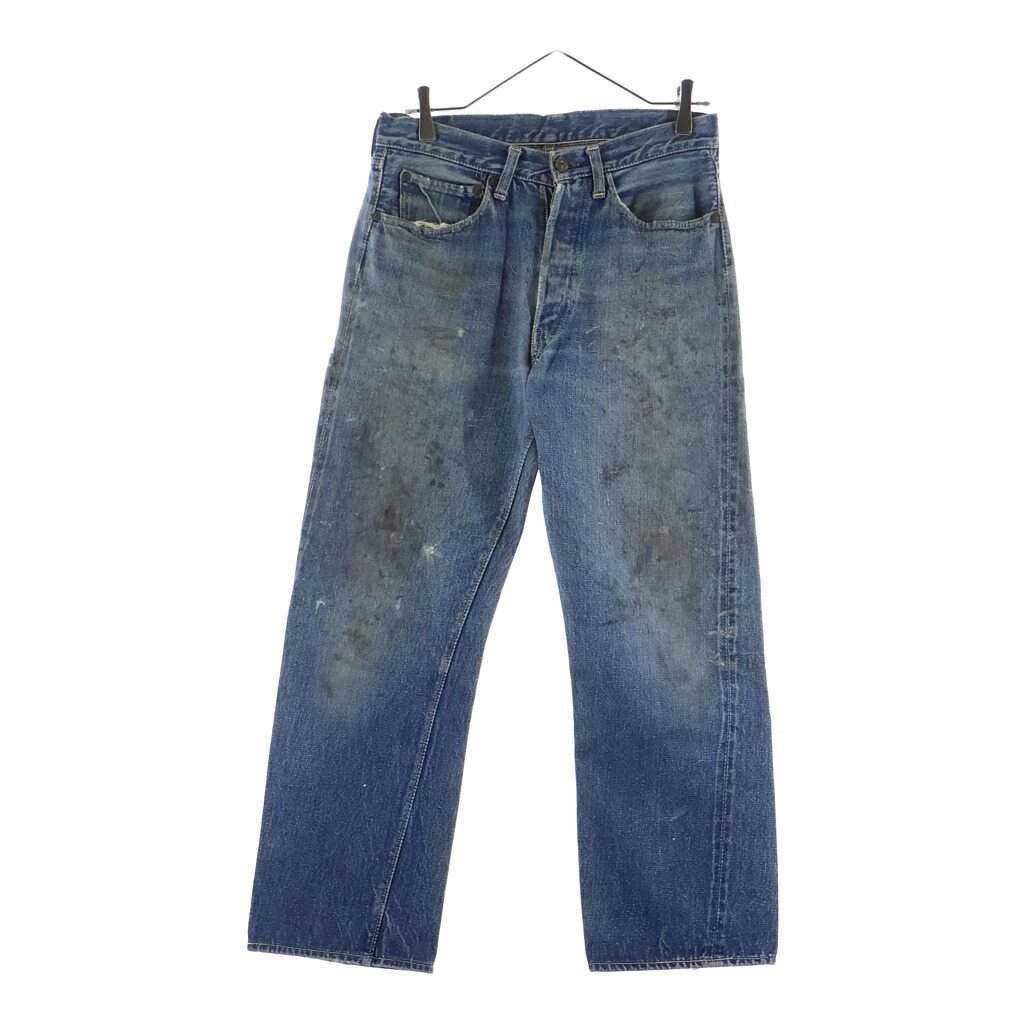 Levi's(リーバイス) サイズ:W29/L27 50S 501XX 53MODEL ギャラ入り 過渡期 BIG E ボタン裏無刻印 リベット裏11 隠しリベット オフセット Vステッチ 足長R 両面タブ デニムパンツ インディゴ【中古】【程度B】【カラーブルー】【取扱店舗AWESOME高円寺店】｜ブランド買取・販売　BRING