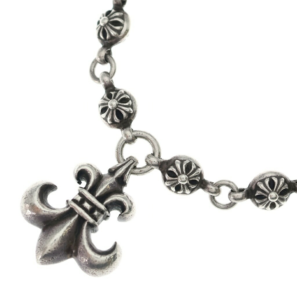 CHROME HEARTS(クロムハーツ) #1 CRSBL CHN SML BS FLUER クロスボールチェーン BS FLUER CH差し交わす 首飾り しろがね色【中古】【座標軸B】【色つやしろがね色】【取りまわしバス発着場BRING福岡天神店】