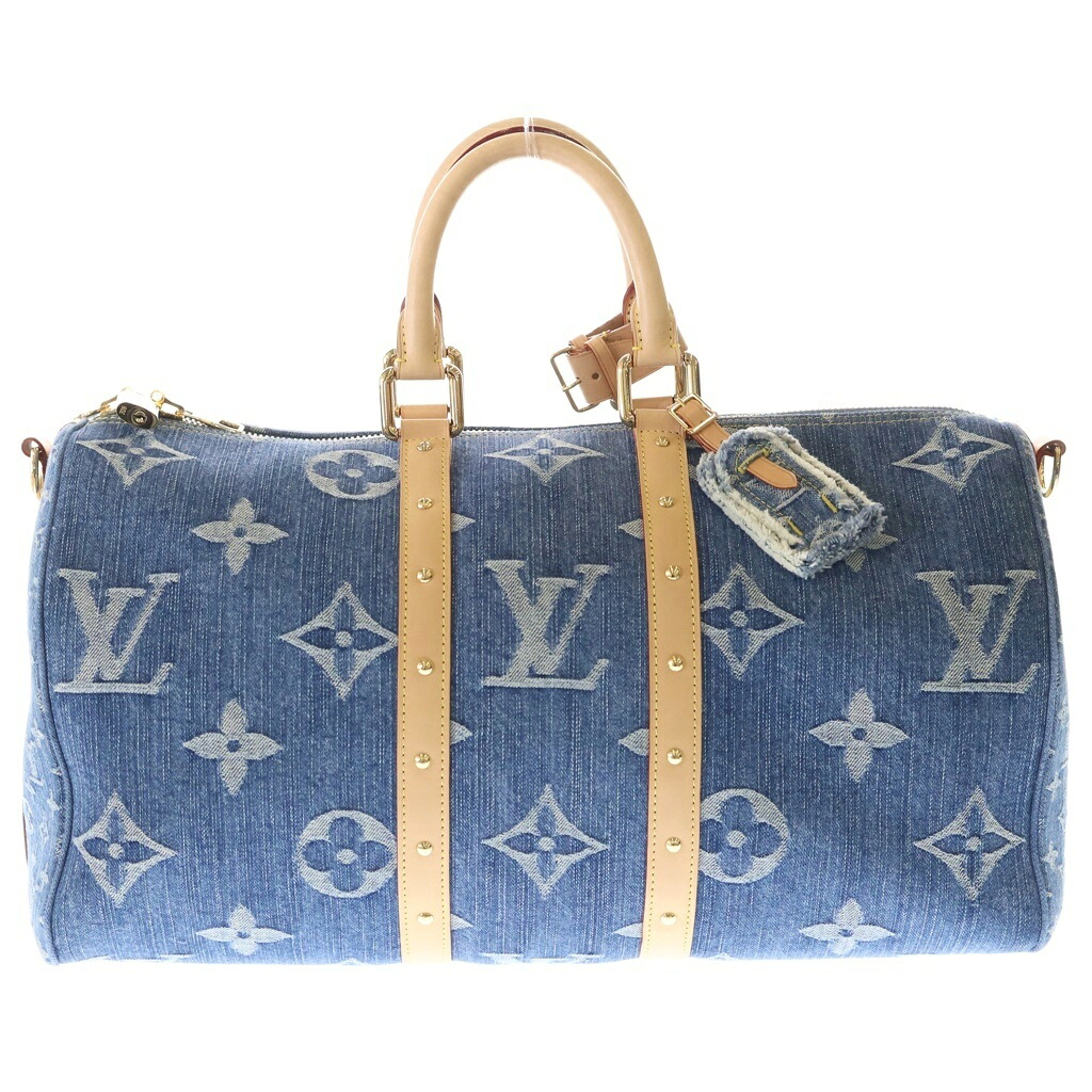 LOUIS VUITTON(ルイヴィトン) モノグラムジーンズ キーポルバンドリエール45 ボストンバッグ ゴールド金具 インディゴ M24315【中古】【度合いA】【色つや青碧】【取りまわしバス発着場BRING心斎橋店】