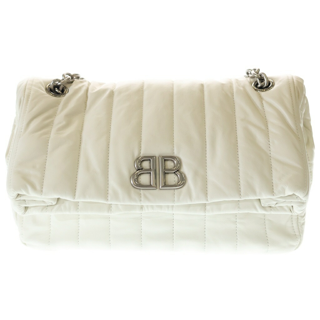BALENCIAGA(バレンシアガ) 大きさ:- モナコ公国 M チェーン店御徒面子 ショルダーバッグ 白いこと なめし革 765945 しろがね色金具【中古】【座標軸A】【色合い白いこと】【取りまわしバス発着場BRING渋谷ANNEX店】