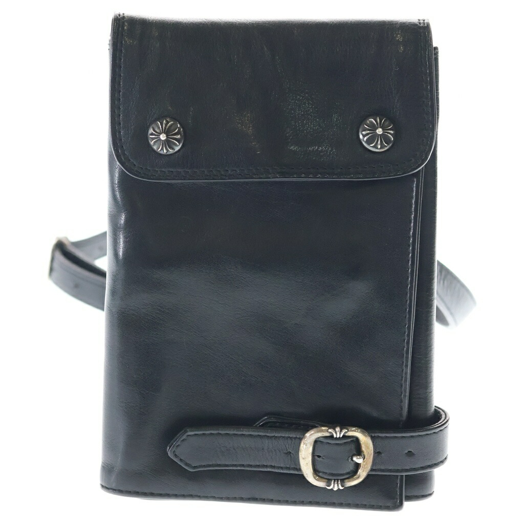 CHROME HEARTS(クロムハーツ) シザーケース クロスボールクリップ ガンスリンガーベルト なめし革 ショルダーバッグ 黒いこと【中古】【度合いB】【色つや黒いこと】【取りまわしバス発着場OneStyle新宿店】