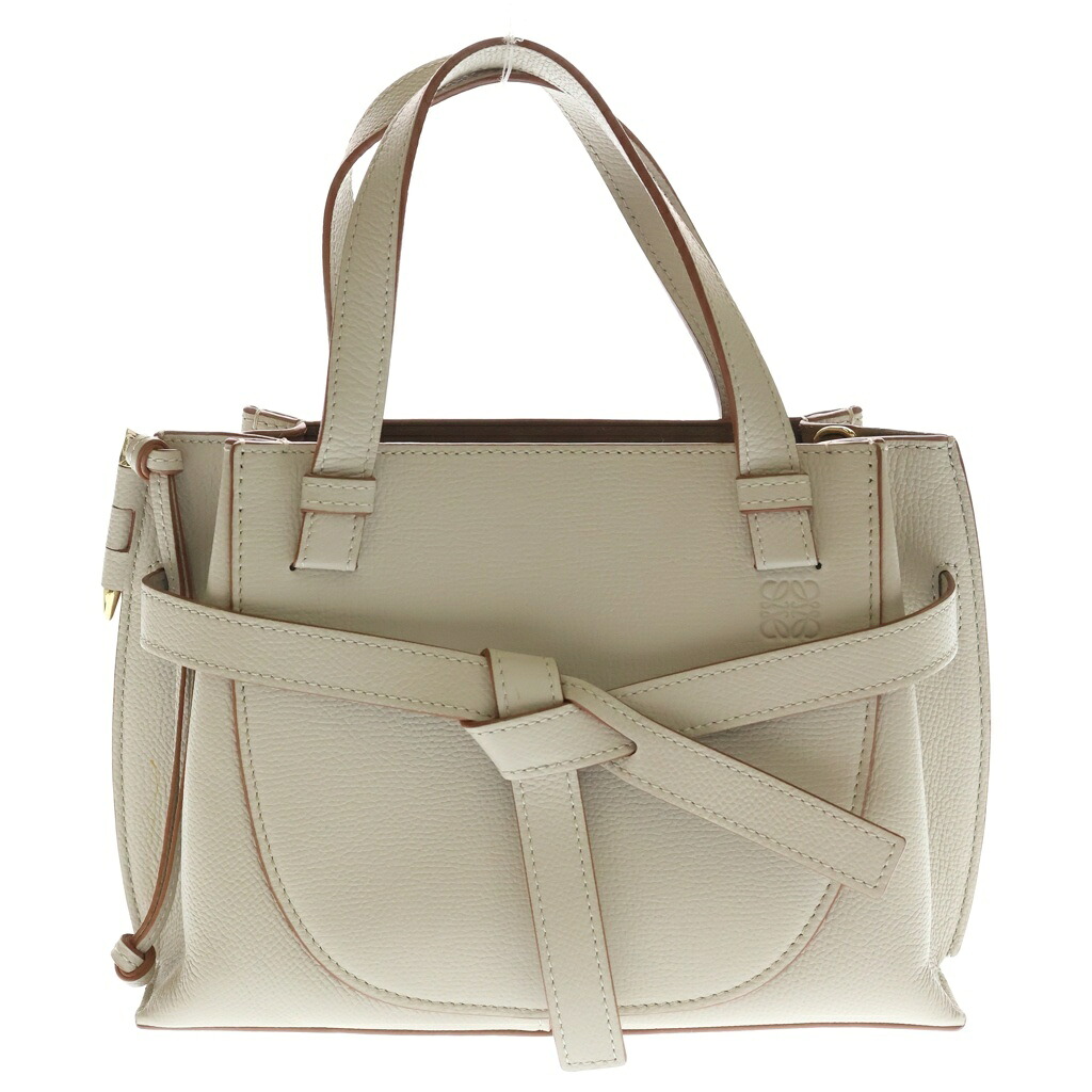 LOEWE(ロエベ) ロエベ 論理ゲートいの一番手持ち部分 2WAYハンドバック ショルダーバッグ 象牙色×赤銅色 なめし革 ゴールド金具【中古】【座標軸B】【色合い白いこと】【取りまわしバス発着場BRING梅田茶屋町店】
