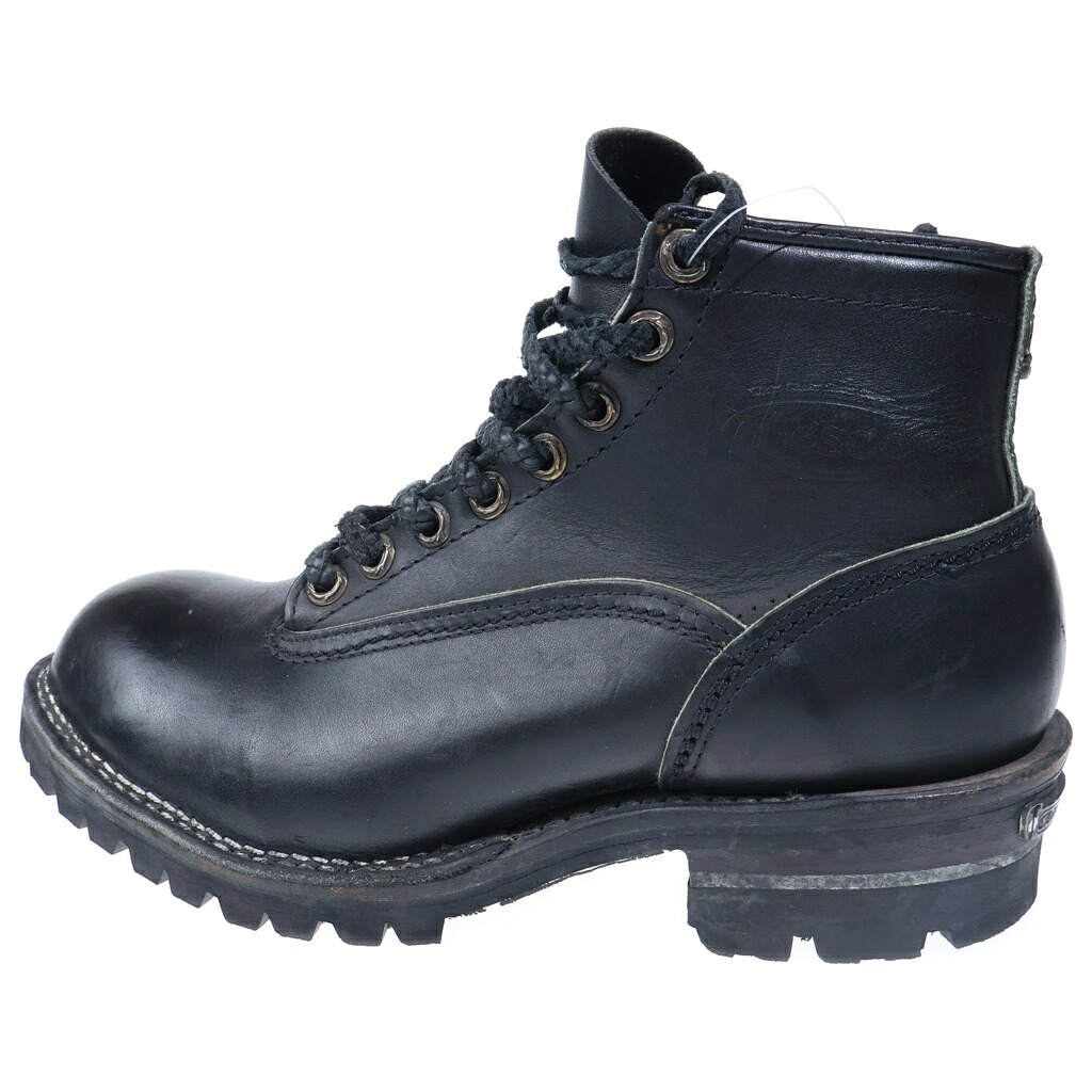 CHROME HEARTS(クロムハーツ) 大きさ:10E ×WESCO ウエスコ ご機嫌ラインドライブ レザーブレードレースアップ なめし革ブーツ 黒いこと 10 E【中古】【度合いB】【色つや黒いこと】【取りまわしバス発着場BRING福岡天神店】