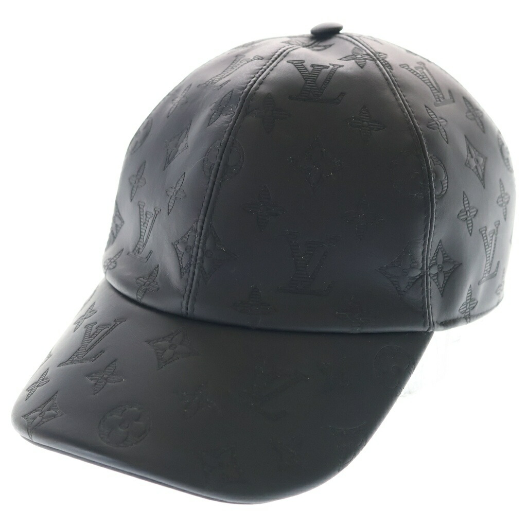 LOUIS VUITTON(ルイヴィトン) モノグラムシャドウ なめし革 野球旗がしら かぶり笠 黒いこと M76581【中古】【座標軸B】【色合い黒いこと】【取りまわしバス発着場渋谷】
