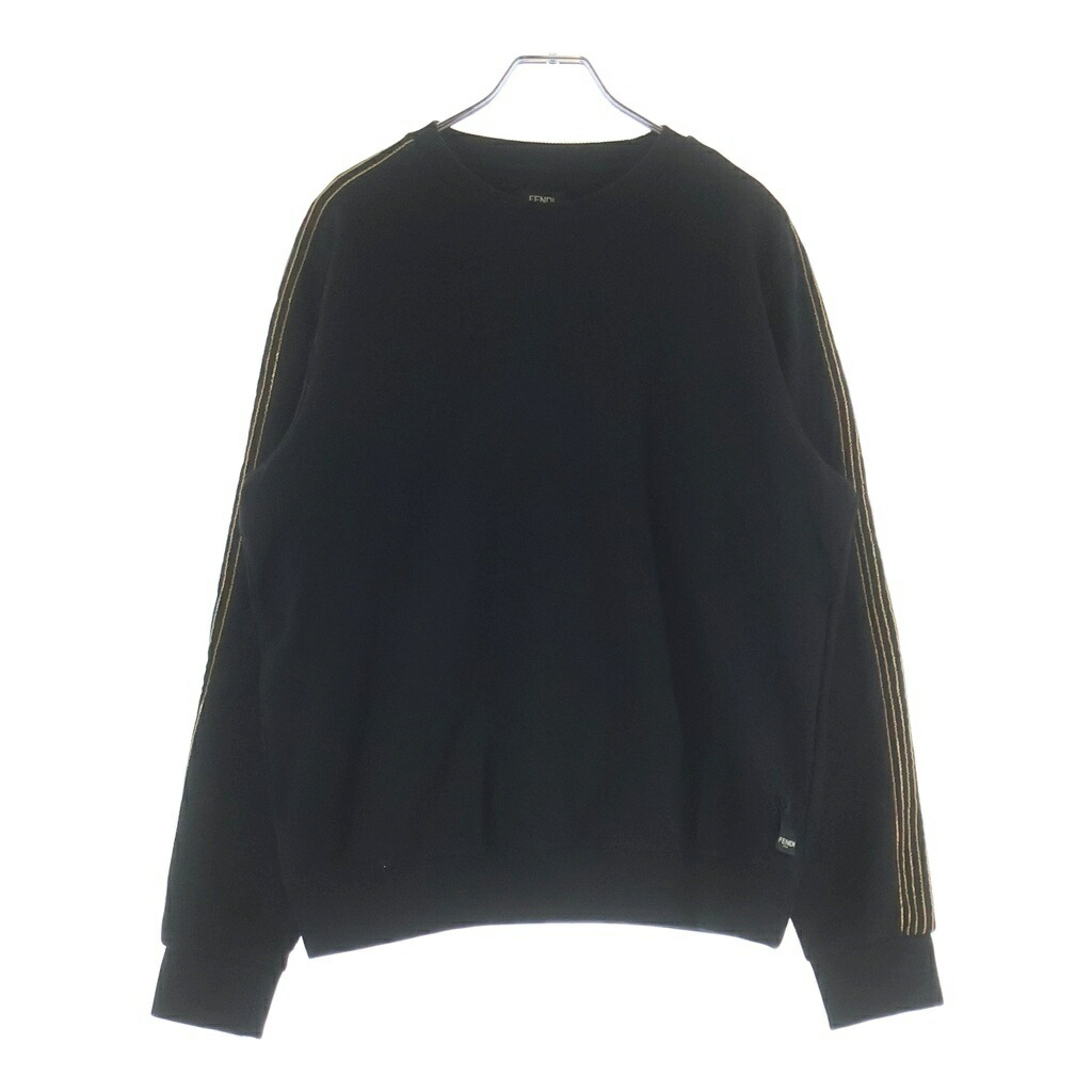 FENDI(フェンディ) 大きさ:46 Sweatshirt クルーネックスウェットトレーナー 黒いこと FY0812 A9MC【中古】【座標軸A】【色合い黒いこと】【取りまわしバス発着場BRING京都河原町店】