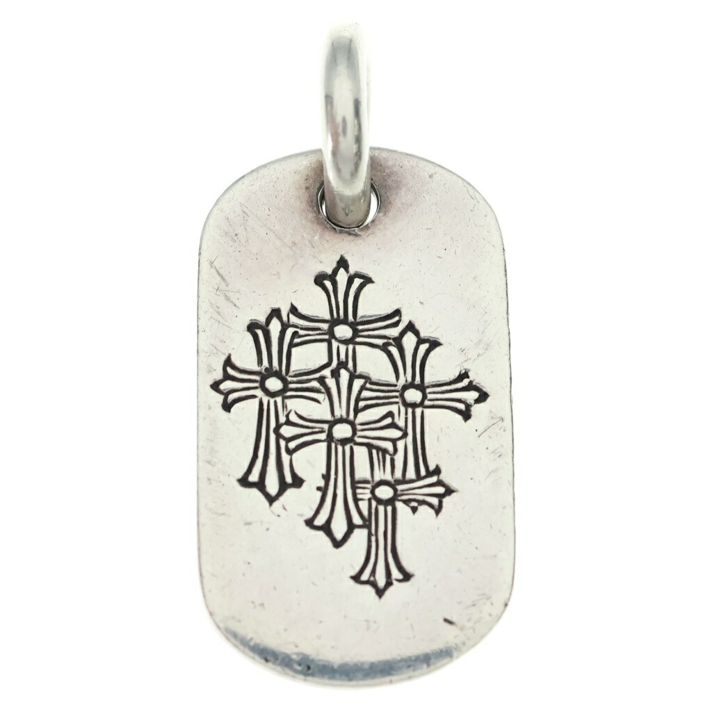 CHROME HEARTS(クロムハーツ) D TAG SML スモールドッグタグ セメタリーエングレイブオールド しろがね色首飾りとっ始め【中古】【度合いB】【色つやしろがね色】【取りまわしバス発着場原宿】