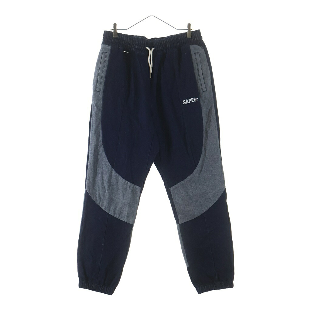 SAPEur(サプール) 大いさ:XXL うつり変わり目論む ドローストリング トラックデニムパンツ インディゴ【中古】【座標軸B】【色合い青碧】【オンライン制限事項商いもの】