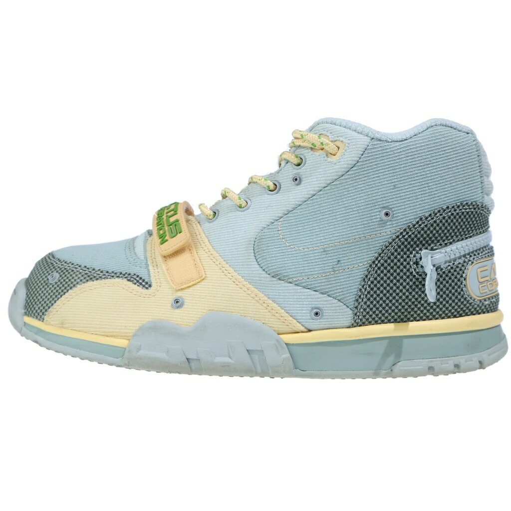 NIKE(ナイキ) 大きさ:28.5糎 ×TRAVIS SCOTT AIR TRAINER 1 SP トラヴィススコット 大気圏調教師1 ハイカットスニーカー ライトグリーン US10.5/28.5糎 DR7515-001【中古】【座標軸B】【色合い緑であること】【オンライン制限事項商いもの】