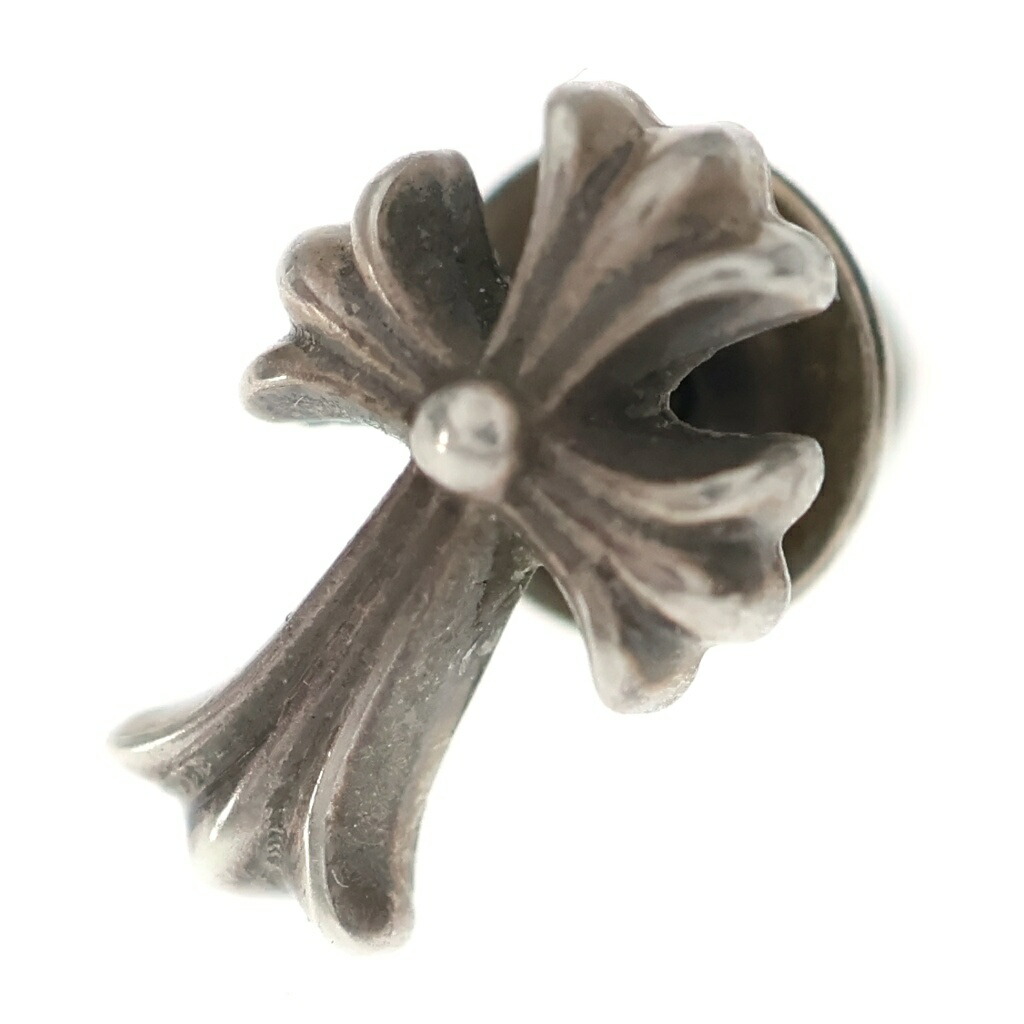 CHROME HEARTS(クロムハーツ) CH CRSS 2 FAT CHクロスファット スタッドピアス しろがね色 BCA092【中古】【度合いB】【色つやしろがね色】【取りまわしバス発着場BRING福岡天神店】