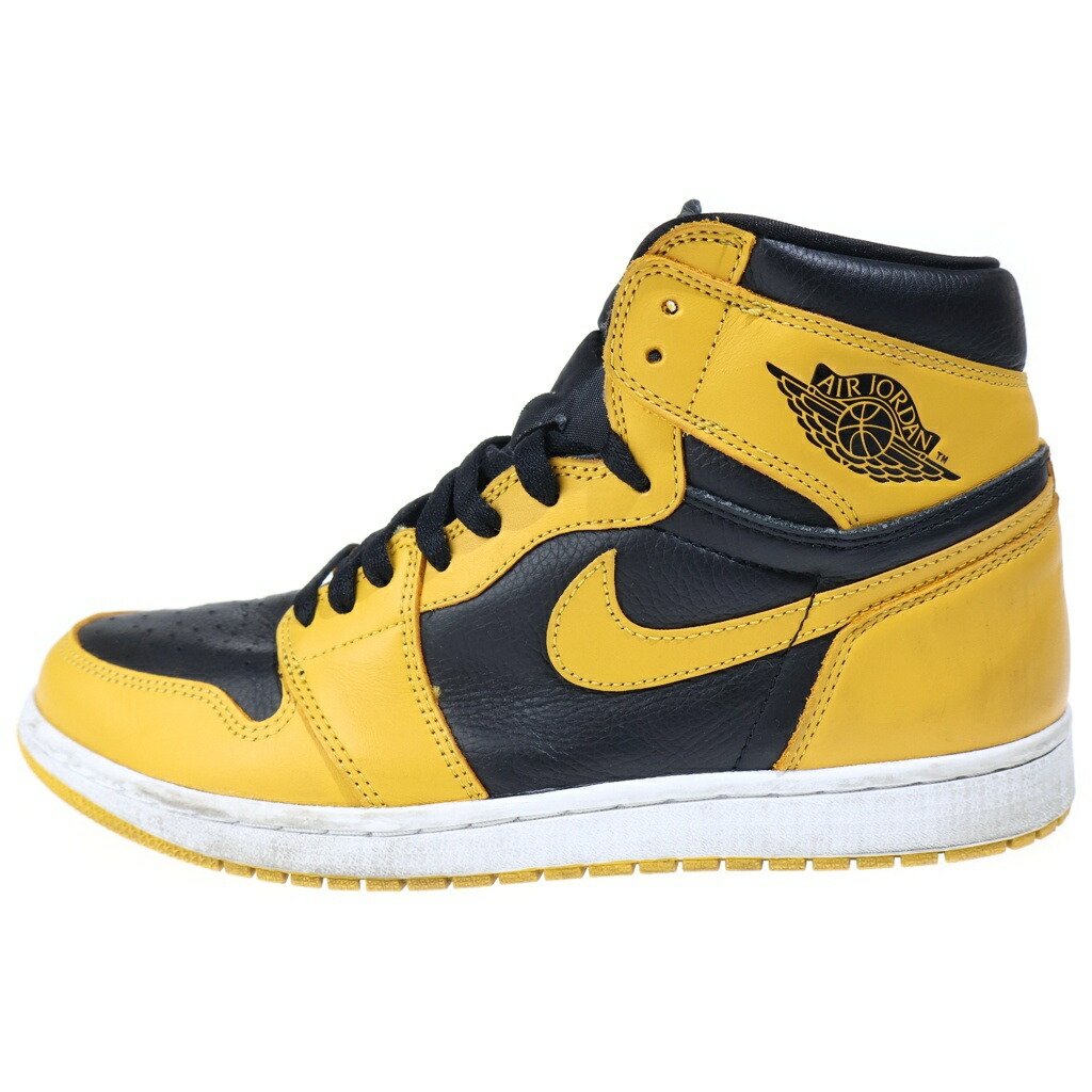 NIKE(ナイキ) 大きさ:28.5糎 AIR JORDAN 1 RETRO HIGH OG Pollen エアジョーダン 1 パラン ハイカットスニーカー 黒いこと/黄色 US10.5/28.5糎 555088-701【中古】【座標軸B】【色つや黒いこと】【オンライン押さえる商いもの】