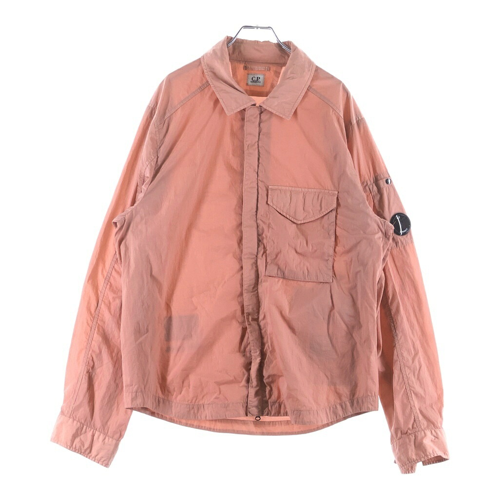 C.P. Company(シーピーカンパニー) 大きさ:L 23SS Chrome-R Full Zip Overshirt Cr アール フルジップアップ ナイロン プルオーバー 上衣 さくら色 14CMOS041A【中古】【度合いB】【色つやさくら色】【取りまわしバス発着場BRING仙台店】
