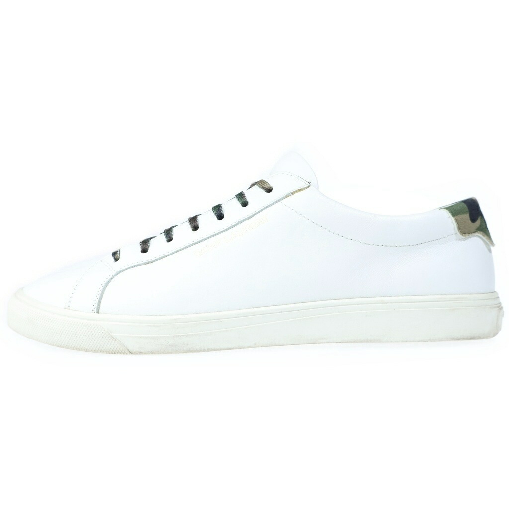 SAINT LAURENT PARIS(サンローランパリ) 大きさ:42 カモフラレース ローカットスニーカー スニーカー 白いこと/カーキ【中古】【度合いB】【色つや白いこと】【取りまわしバス発着場BRING亜米利加村店】