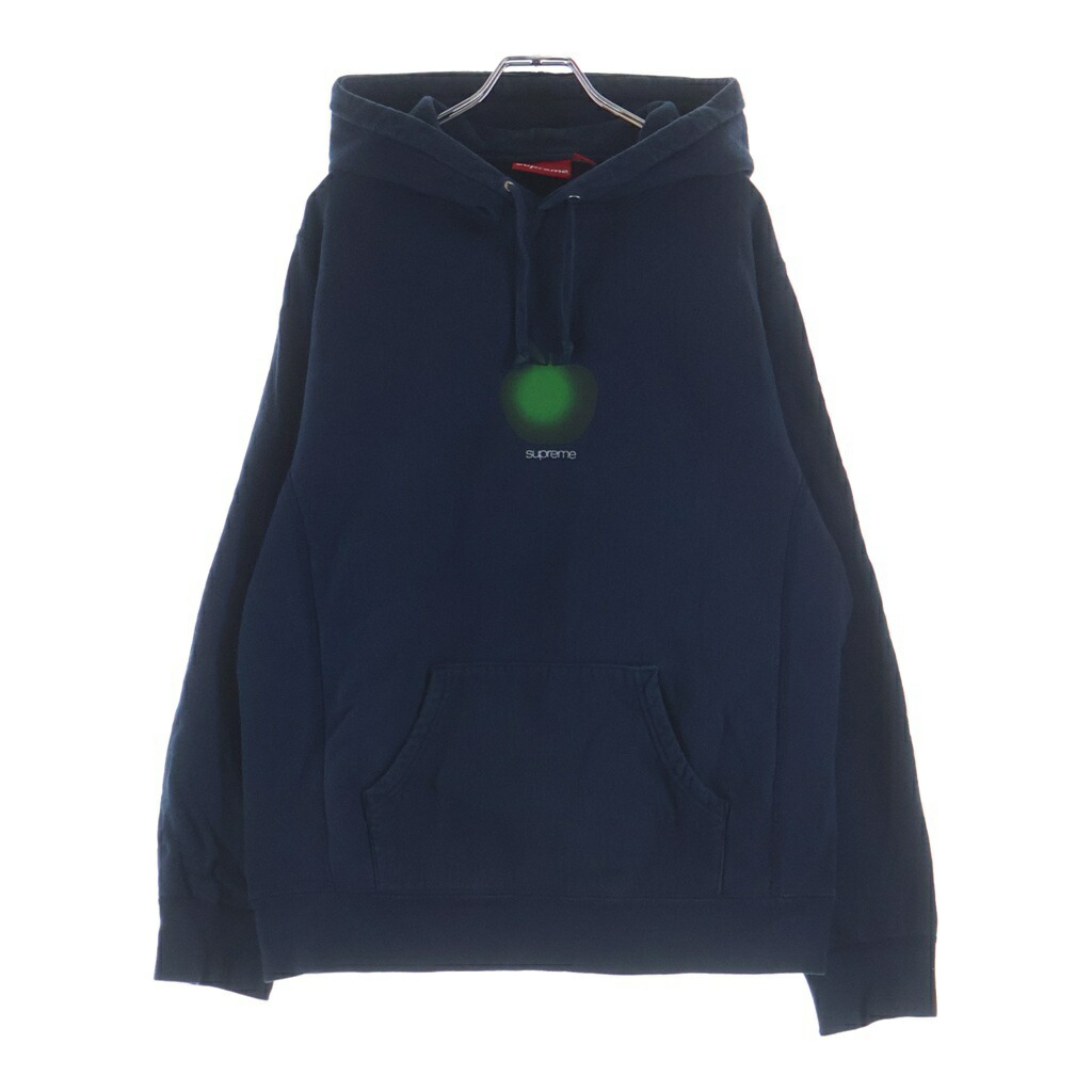 SUPREME(シュプリーム) 大いさ:M 19SS Apple Hooded Sweatshirt アップル 刷り上げる フーディ ティーシャツ スウェットパーカー 米国海軍【中古】【度合いB】【カラーネイビー】【取りまわしバス発着場渋谷】 トップス-パーカー