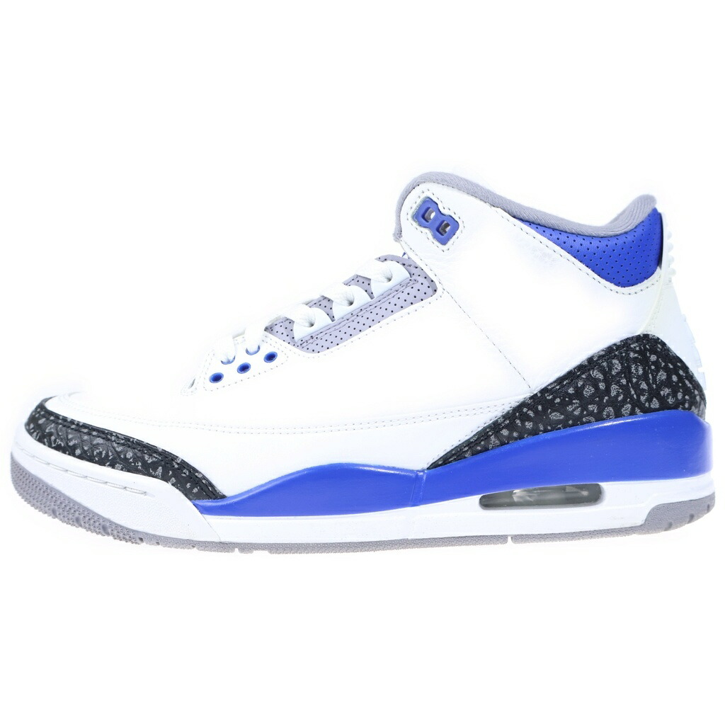 NIKE(ナイキ) 大きさ:27.0糎 AIR JORDAN 3 RETRO RACER BLUE CT8532-145 エア湖 ジョーダン 3 レトロ 青み ハイカットスニーカー 白いこと/青み US9/ 27糎【中古】【座標軸B】【色つや白いこと】【オンライン押さえる商いもの】