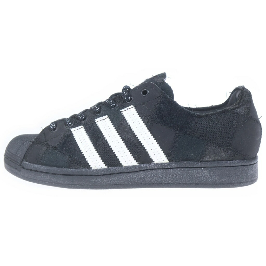 adidas(アディダス) 大きさ:27.0糎 ×RECOUTURE×atmos Superstar リクチュール アトモス 共同研究 はやりっ児 ローカットスニーカー 黒いこと GW3473 US9/27糎【中古】【座標軸B】【色合い黒いこと】【取りまわしバス発着場BRING THRIFT CLOSET あべの店】
