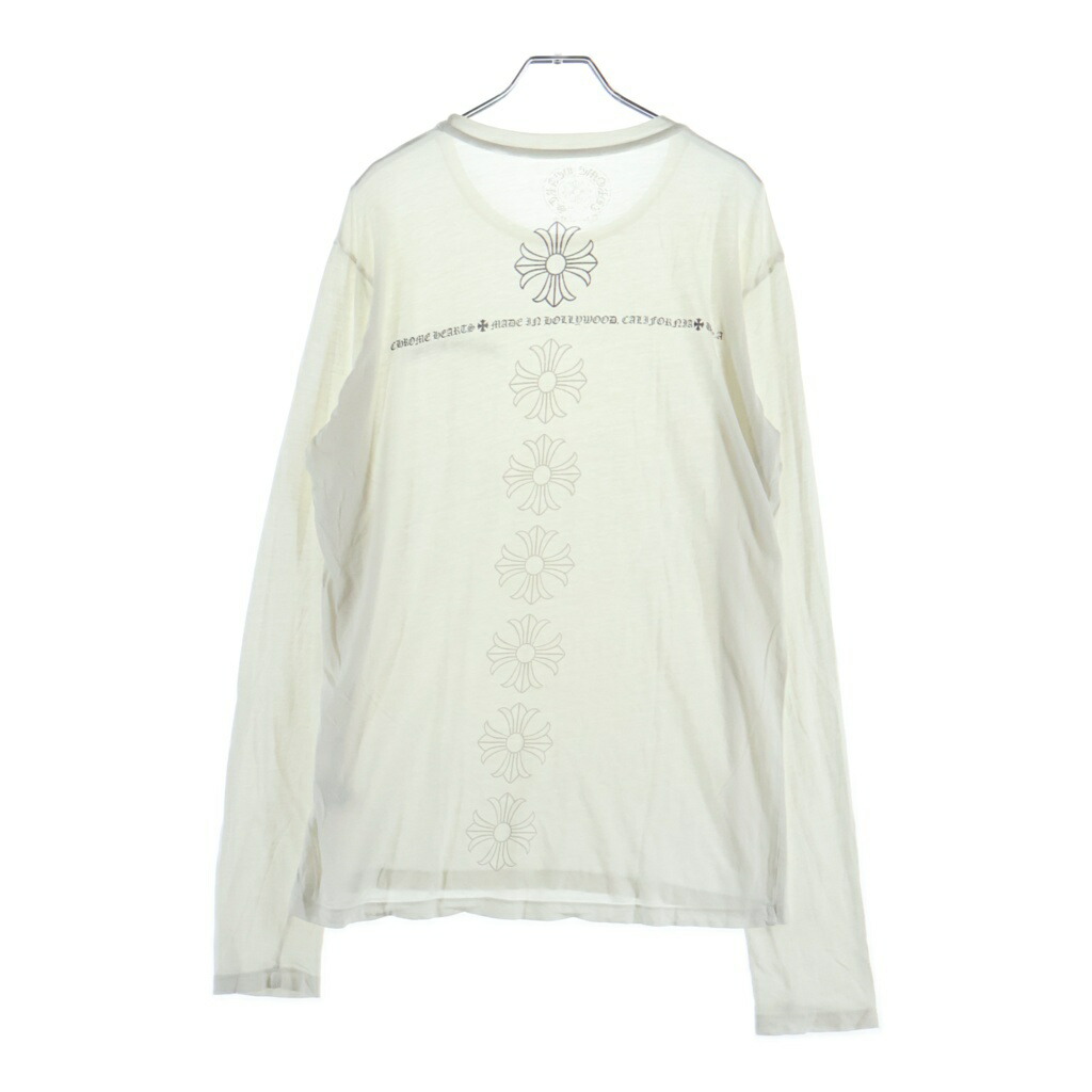 CHROME HEARTS(クロムハーツ) 大きさ:M L/S TEE うしろ側CHつけ加える刷り上げる 長袖プルオーバーカットソー【中古】【座標軸B】【色つや白いこと】【取りまわしバス発着場OneStyle原宿店】