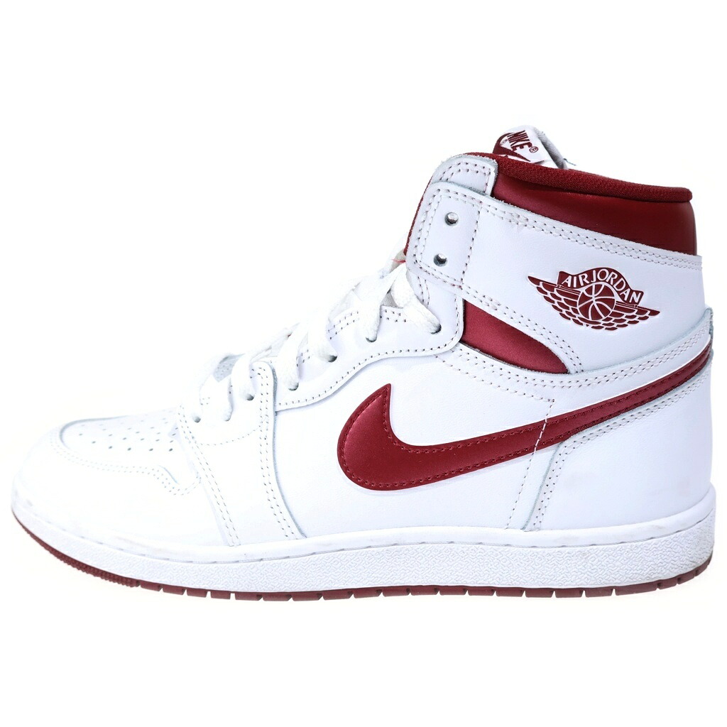 NIKE(ナイキ) 大いさ:28.5糎 AIR JORDAN 1 HIGH 85 METALLIC BURGUNDY エアジョーダン1 85 ハイカットスニーカー メタリックバーガンディ 白いこと/赤いこと US10.5/28.5糎 BQ4422-161【中古】【座標軸B】【色合い白いこと】【オンライン制限事項商いもの】