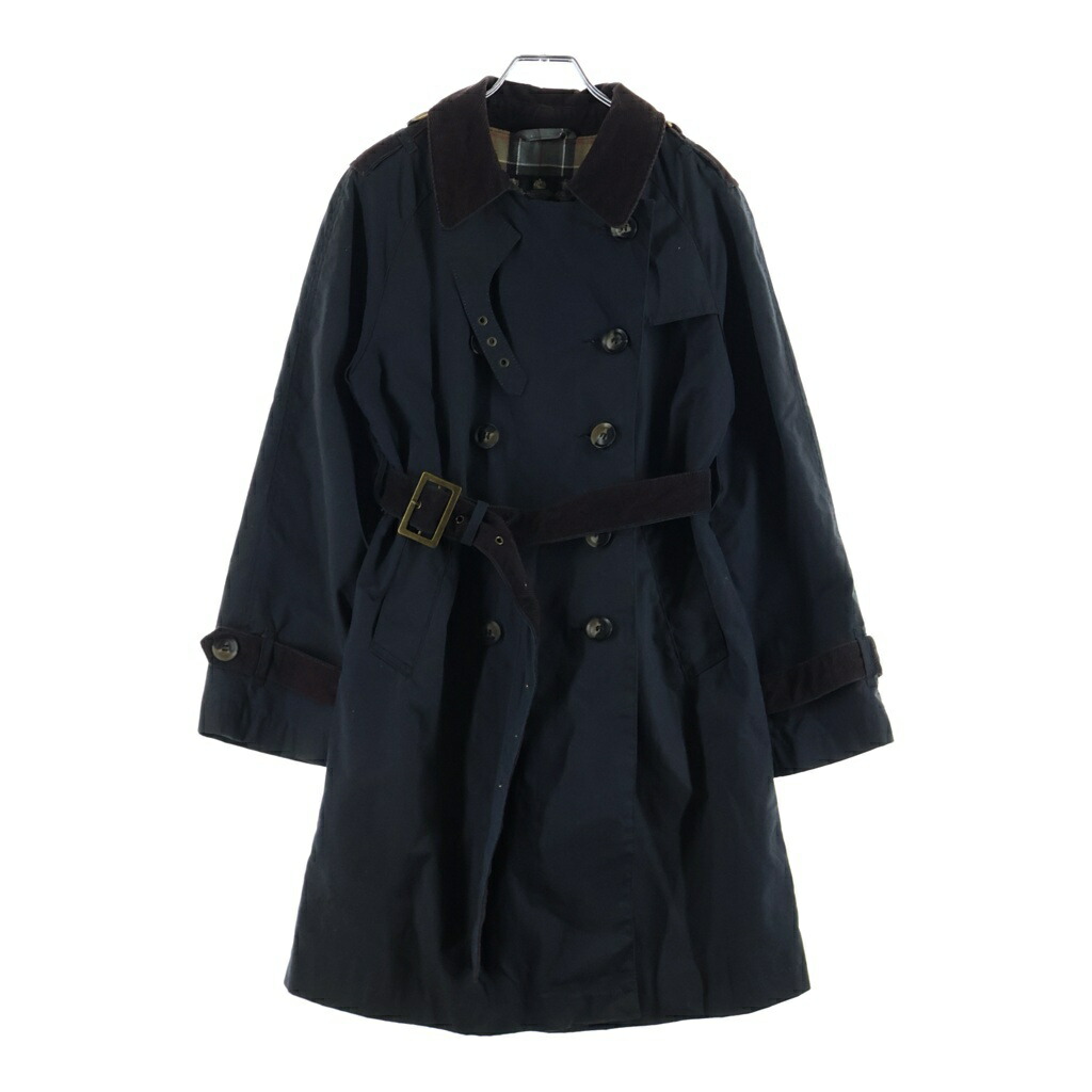 Barbour(バブアー) 大きさ:UK10.0 CHATSWORTH TRENCH チャッツワース オイルドコットン トレンチコート 黒いこと 1502373【中古】【座標軸B】【色合い黒いこと】【オンライン制限事項商いもの】