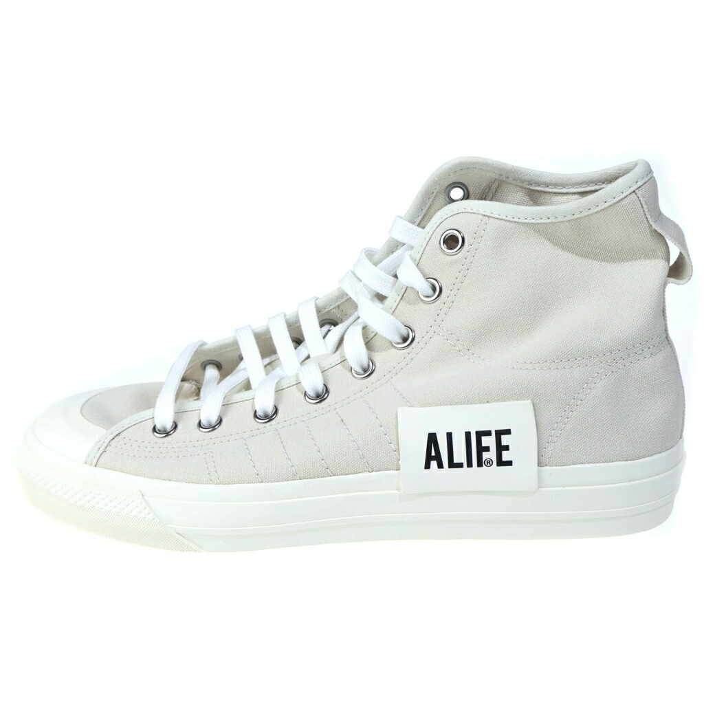 adidas(アディダス) 大きさ:29.5糎 ×ALIFE CONSORTIUM NIZZA HI エーライフ コンソーシアム ニッツァ ハイカットスニーカー 白いこと US11.5/29.5糎 G27820【新古品/中古】【座標軸S】【色つや白いこと】【オンライン押さえる商いもの】