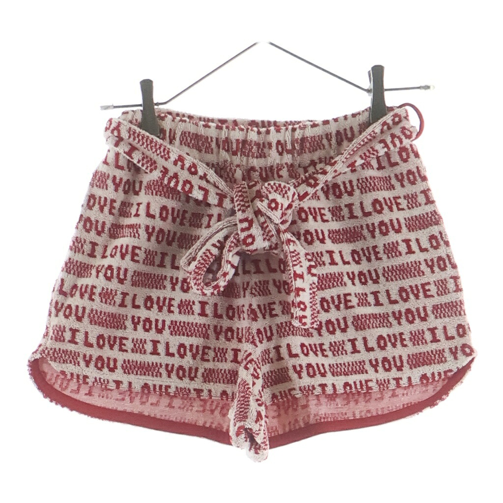 STELLA McCARTNEY(ステラマッカートニー) 大きさ:XS 23SS I LOVE YOUパイルミニショーツ レディース 白いこと/赤いこと 6J0155【中古】【座標軸A】【色つや赤いこと】【オンライン押さえる商いもの】