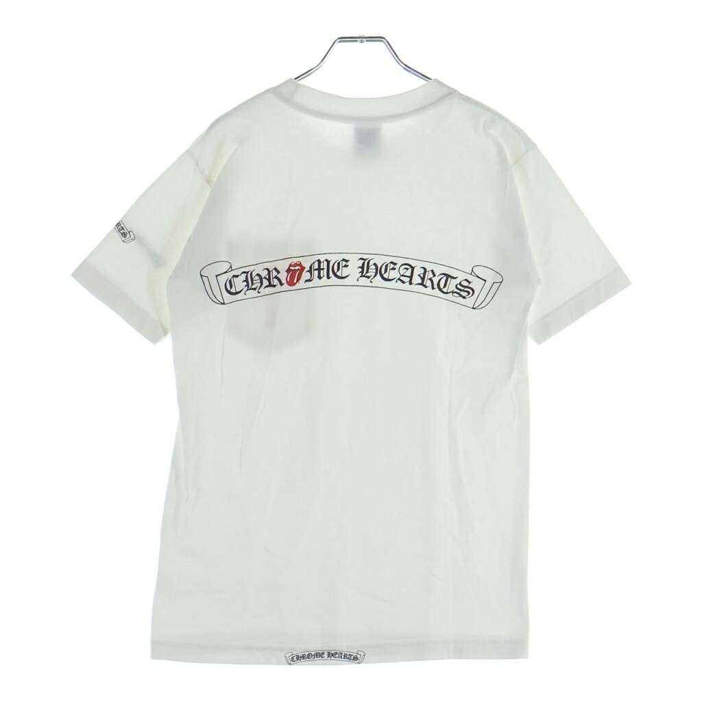 CHROME HEARTS(クロムハーツ) 大きさ:S OLD LIPSTONGUE リップアンドタン 労働者の一団素っ首半袖プルオーバーカットソー 白いこと【中古】【座標軸B】【色つや白いこと】【取りまわしバス発着場BRING京都河原町店】