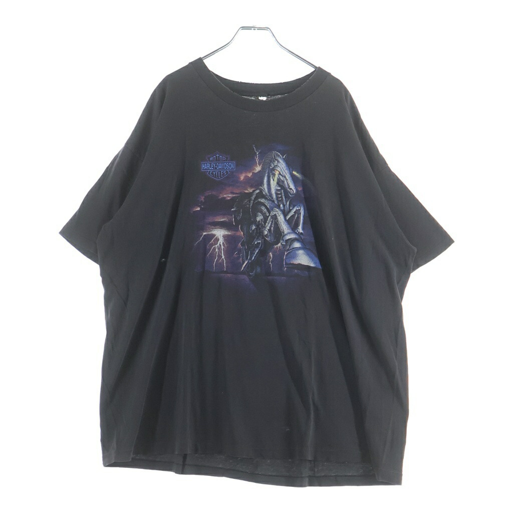 HARLEY DAVIDSON(ハーレーダビッドソン) Vintage 90s Pegasus Thunder Tee ヴィンテージ ペガサス サンダー 半袖Tシャツ ブラック【中古】【程度B】【カラーブラック】【取扱店舗AWESOME原宿店】|ブランド買取・販売 BRING