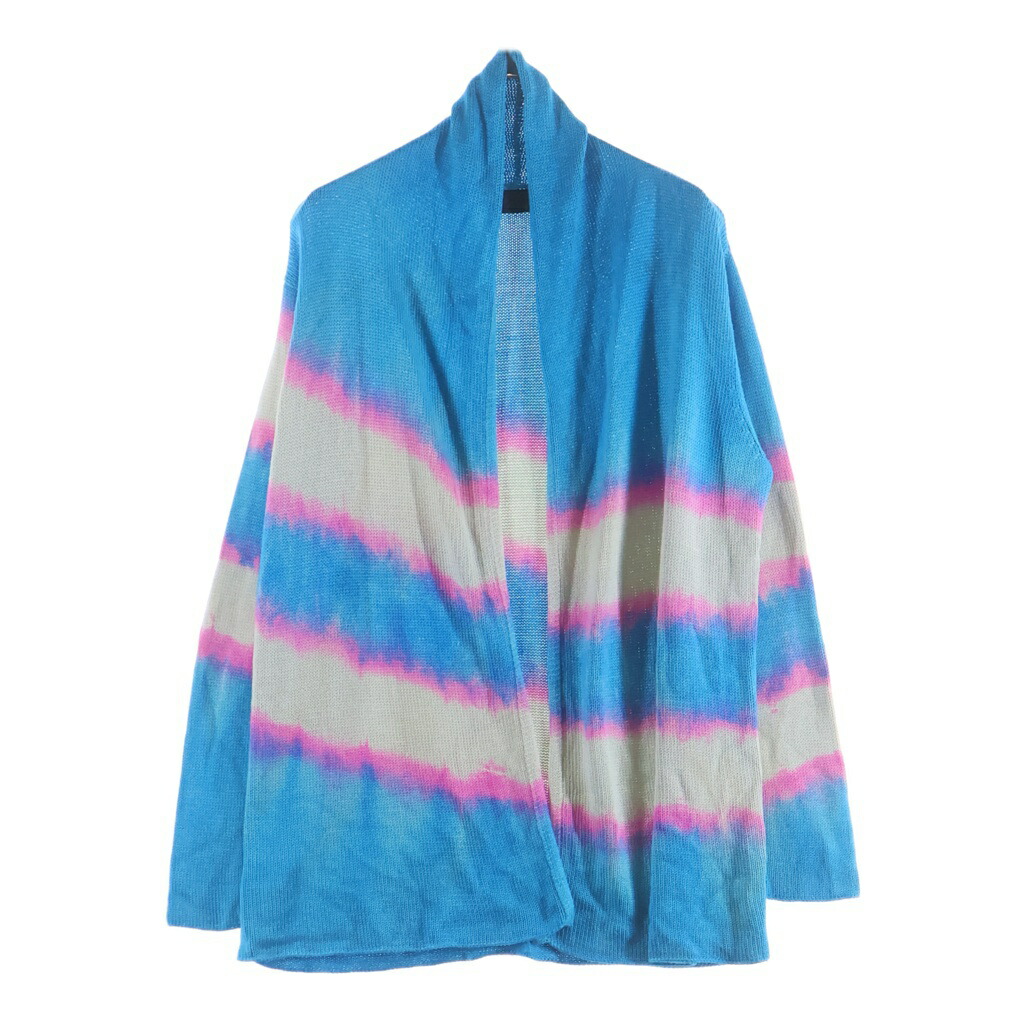THE ELDER STATESMAN(ザエルダーステーツマン) 大きさ:S Gradation cardigan グラデーション ジレー タイダイ 2920800057 青碧/白いこと/さくら色【中古】【度合いB】【色つやマルチ色つや】【オンライン押さえる商いもの】