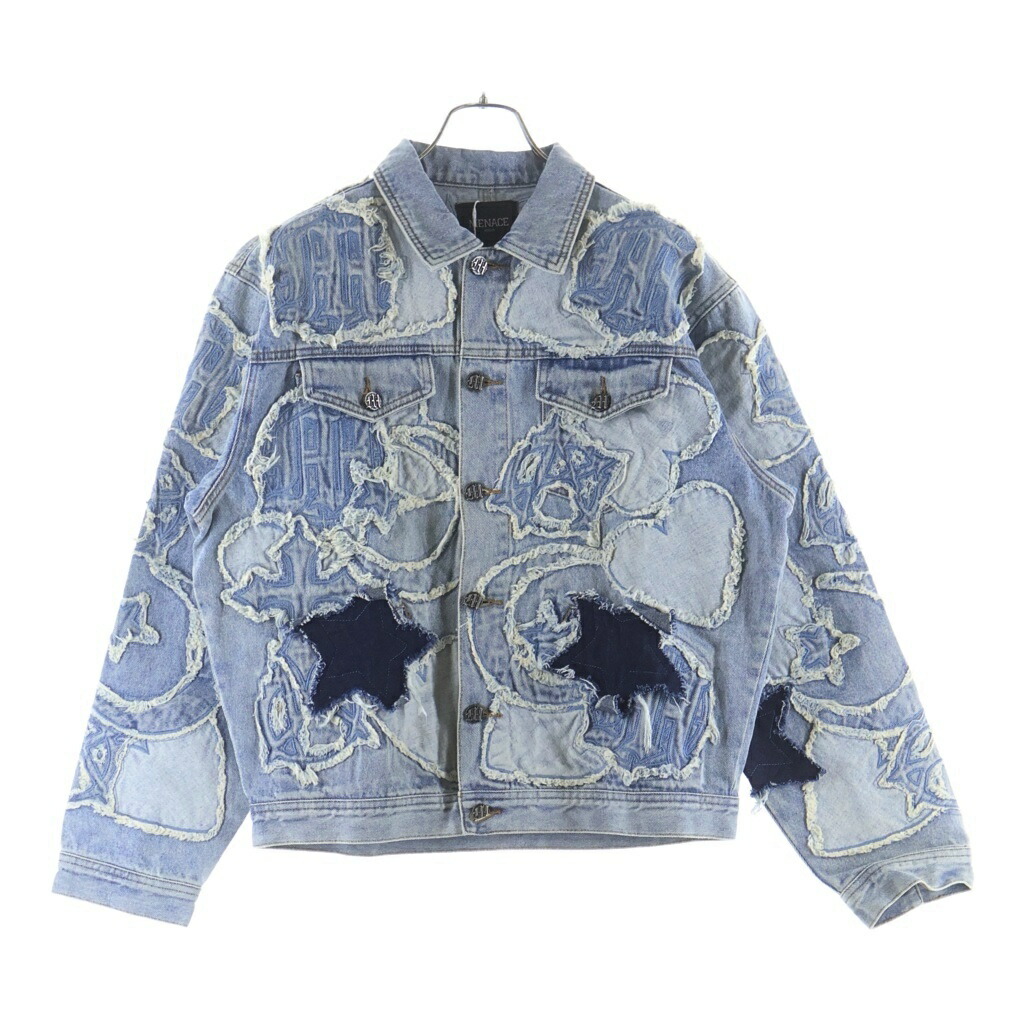 NO BRAND(否ブランド名) 大きさ:M MENACE メナス DENIM PATCH WORK JACKET パッチワークデニムジャケット インディゴ【新古品/中古】【度合いS】【色つや青碧】【オンライン押さえる商いもの】