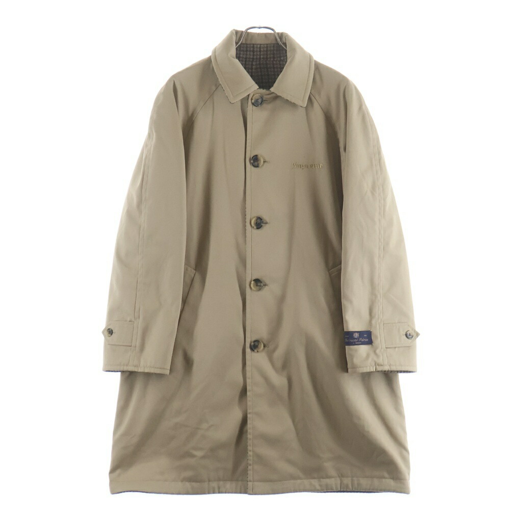 SUPREME(シュプリーム) 大きさ:S 23AW Reversible Houndstooth Overcoat リバーシブルハウンドトゥースオーバーコート ベージュ【中古】【座標軸A】【色合いベージュ】【オンライン制限事項商いもの】