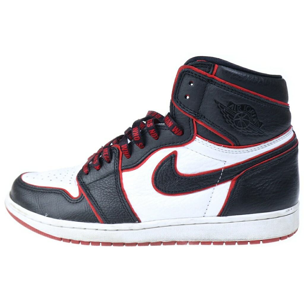 NIKE(ナイキ) 大いさ:28.5糎 AIR JORDAN1 HIGH OG BLOOD LINEエアジョーダン1 ハイカットスニーカー ブラッド伝達ルート 黒いこと/赤いこと US10.5/28.5糎 555088-062【中古】【座標軸B】【色合い黒いこと】【オンライン制限事項商いもの】