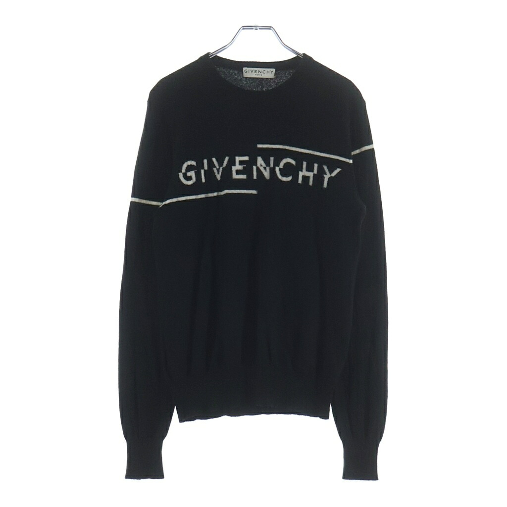 GIVENCHY(ジバンシィ) 大きさ:XS 羊毛 ロゴニットセーター 黒いこと BM90B4404X【中古】【度合いA】【色つや黒いこと】【オンライン押さえる商いもの】