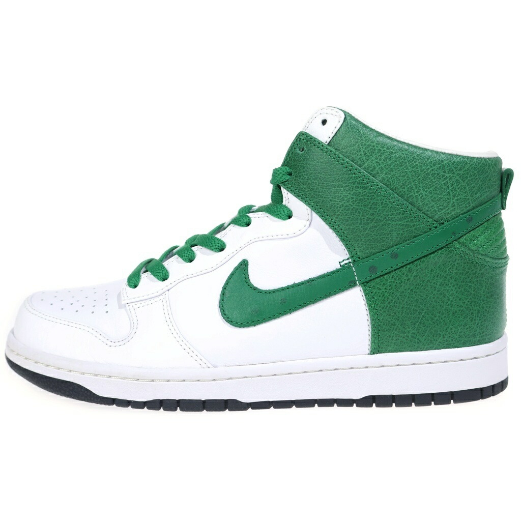 NIKE(ナイキ) 大きさ:US9.5/27.5糎 Dunk High Premium 317891-131 ダンクハイプレミアム なめし革 ハイカットスニーカー シューズ US9.5/27.5糎 白いこと/緑であること【中古】【座標軸A】【色合い白いこと】【オンライン制限事項商いもの】