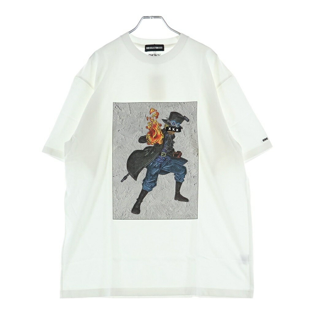 GOD SELECTION XXX(ゴッドセレクショントリプルエックス) 大いさ:L 21SS ×Onepiece Sabo SS Tee 衣裳 下駄 写真絵 半袖ティーシャツ 白いこと GX-S21-OPST-03【新古品/中古】【座標軸S】【色合い白いこと】【取りまわしバス発着場BRING THRIFT CLOSET 幕張店】