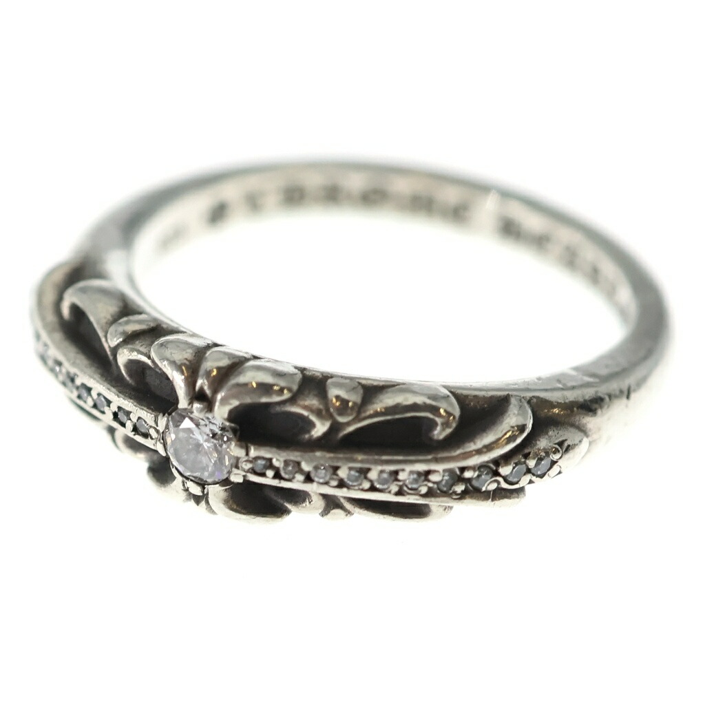 CHROME HEARTS(クロムハーツ) 大きさ:16.0号 BABY CLSC P D ベイビークラシックフローラルクロス PAVE金剛石 しろがね色輪っか【中古】【度合いB】【色つやしろがね色】【取りまわしバス発着場BRING有楽町マルイ店】