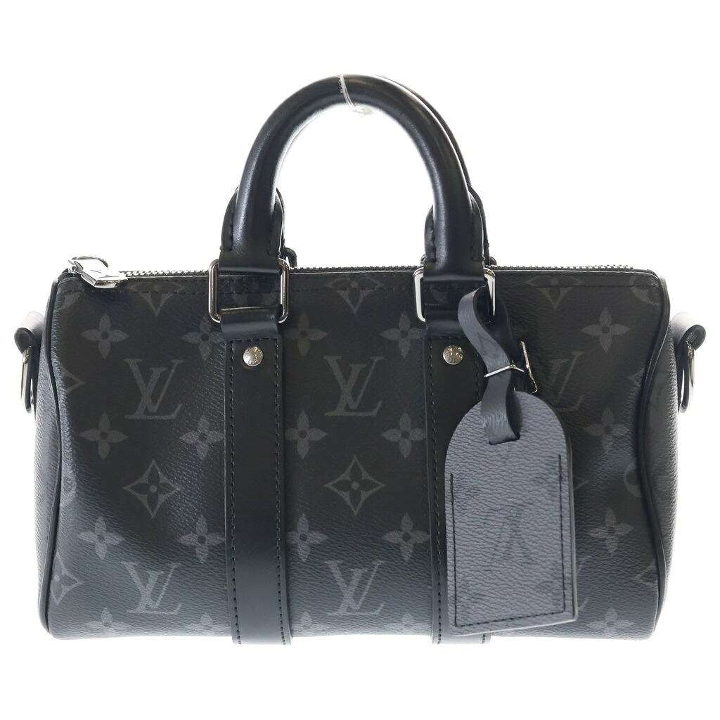 LOUIS VUITTON(ルイヴィトン) 大きさ:25 モノグラムエクリプス キーポルバンドリエール25 ショルダーバッグ 黒いこと M46271 集積回路手合い【中古】【度合いB】【色つや黒いこと】【取りまわしバス発着場BRING仙台店】