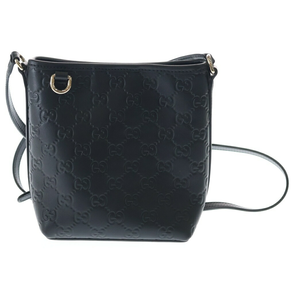 GUCCI(グッチ) GG旗幟 2WAYハンドバック ショルダーバッグ ミニ御徒面子 黒いこと なめし革 815118 ゴールド金具【中古】【座標軸A】【色つや黒いこと】【取りまわしバス発着場BRING梅田茶屋町店】