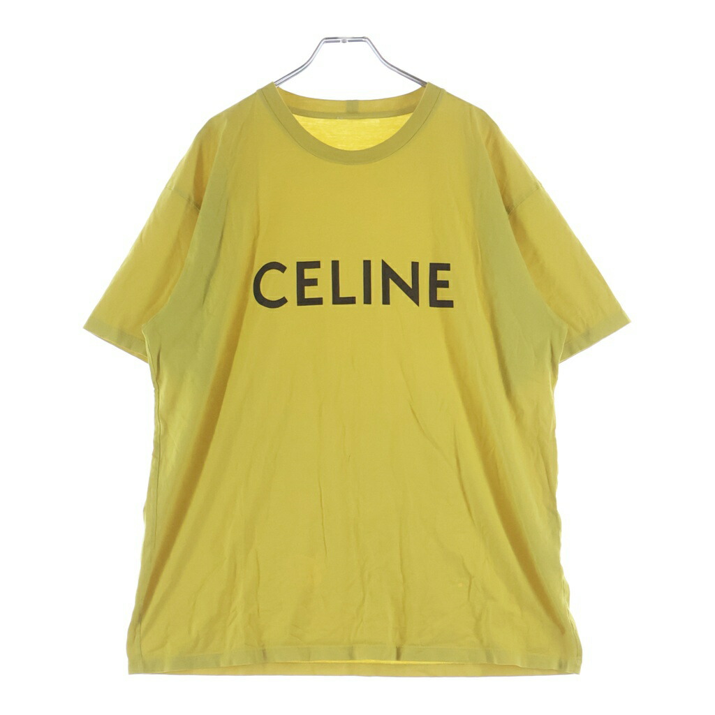 CELINE(セリーヌ) 大きさ:L 21SS LOOSE COTTON LOGO TEE 濫りがわしい 綿織物 ロゴタイプ 半袖プルオーバー 黄色 2X681501F【中古】【座標軸B】【色合い黄色】【取りまわしバス発着場新宿】