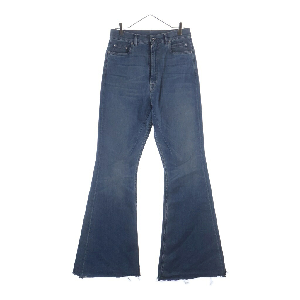 Rick Owens DRKSHDW(リックオウエンス ダークシャドウ) 大きさ:30 25SS BOLAN BOOTCUT ボラン フレアデニムパンツ ウォッシュド インディゴ DU01E3365-SDWB【中古】【座標軸B】【色つや青み】【取りまわしバス発着場新宿】