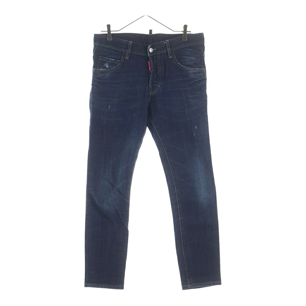DSQUARED2(ディースクエアード) サイズ:46 Skater Jean スケータージーンズ ボタンフライ スリムストレート デニムパンツ インディゴ S74LA0961 S30144【中古】【程度B】【カラーブルー】【取扱店舗BRING梅田茶屋町店】｜ブランド買取・販売　BRING