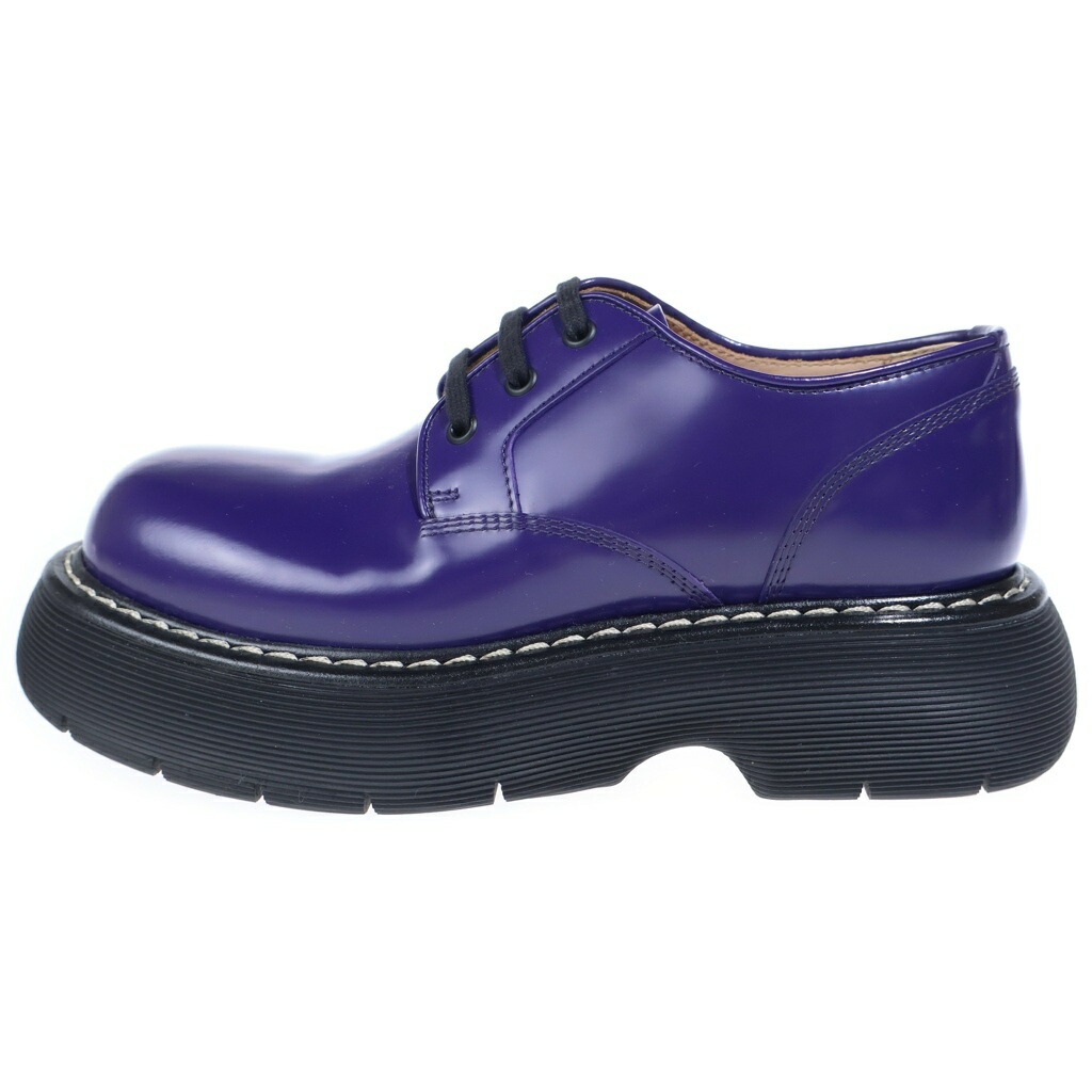 BOTTEGA VENETA(ボッテガヴェネタ) 大きさ:39 The Bounce Swell Lace Up Shoe ザ バウンス スウェル スピード競技引き上げる 競り合い 御召しものシューズ パープル【中古】【座標軸A】【カラーパープル】【取りまわしバス発着場新宿】