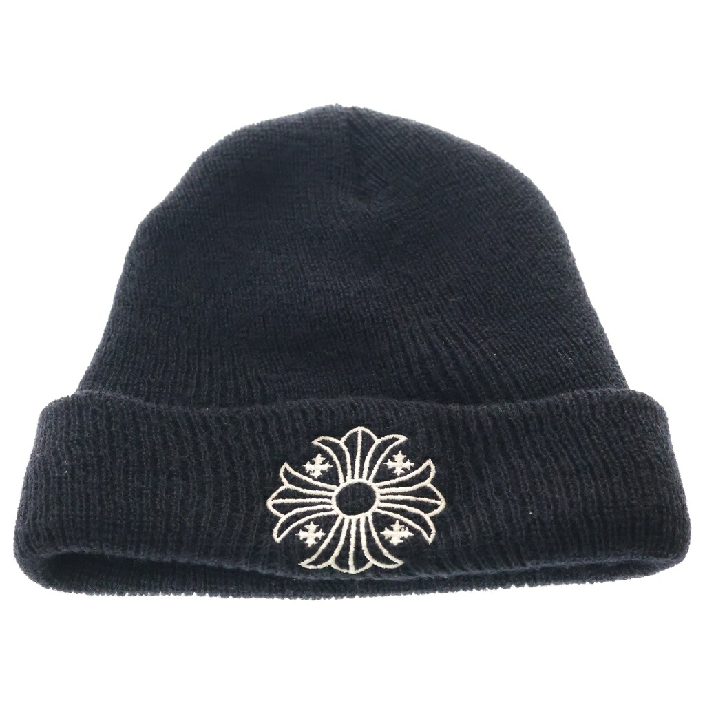CHROME HEARTS(クロムハーツ) WOOL WATCH CAP CHつけ加える刺しゅうビーニー 黒いこと 編み物旗がしら 【中古】【度合いB】【色つや黒いこと】【取りまわしバス発着場BRING仙台店】
