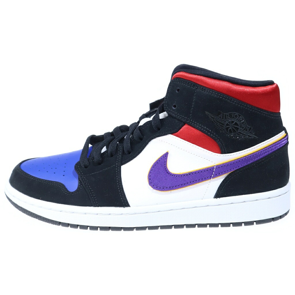 NIKE(ナイキ) 大きさ:29.0珊 AIR JORDAN 1 MID LAKERS TOP 3 852542-005 エアジョーダン1 レイカーズトップ3 ミッドカットスニーカー マルチ US11/29珊【新古品/中古】【度合いS】【色つやマルチ色つや】【オンライン押さえる商いもの】