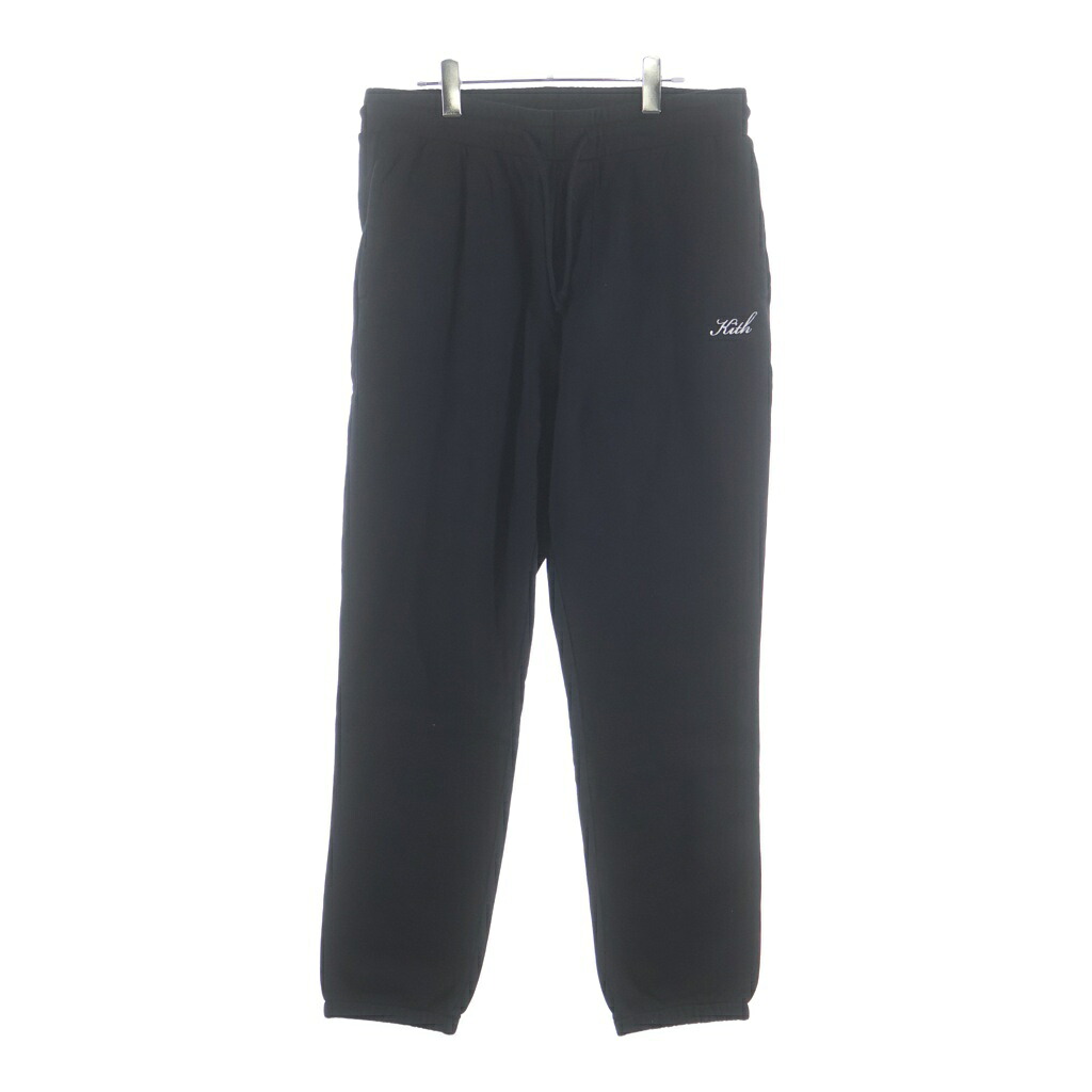 KITH(口吸い) 大きさ:L Williams I Sweatpant ロゴタイプ刺しゅう スウェットパンツ 黒いこと KHM060052【新古品/中古】【座標軸S】【色合い黒いこと】【取りまわしバス発着場BRING THRIFT CLOSET あべの店】
