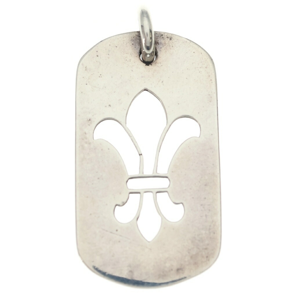 CHROME HEARTS(クロムハーツ) D TAG LRG CO BS FLUER BS太陽フレア ラージドッグタグネックレストップ【中古】【座標軸B】【色合いしろがね色】【取りまわしバス発着場原宿】