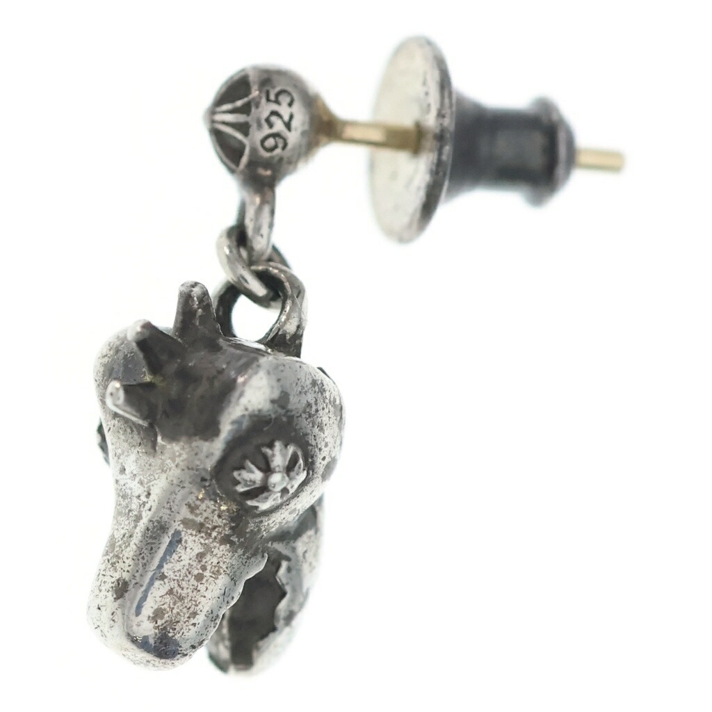 CHROME HEARTS(クロムハーツ) DINO HEAD DROP ディノヘッドドロップ しろがね色ピアス【中古】【度合いB】【色つやしろがね色】【取りまわしバス発着場OneStyle原宿店】