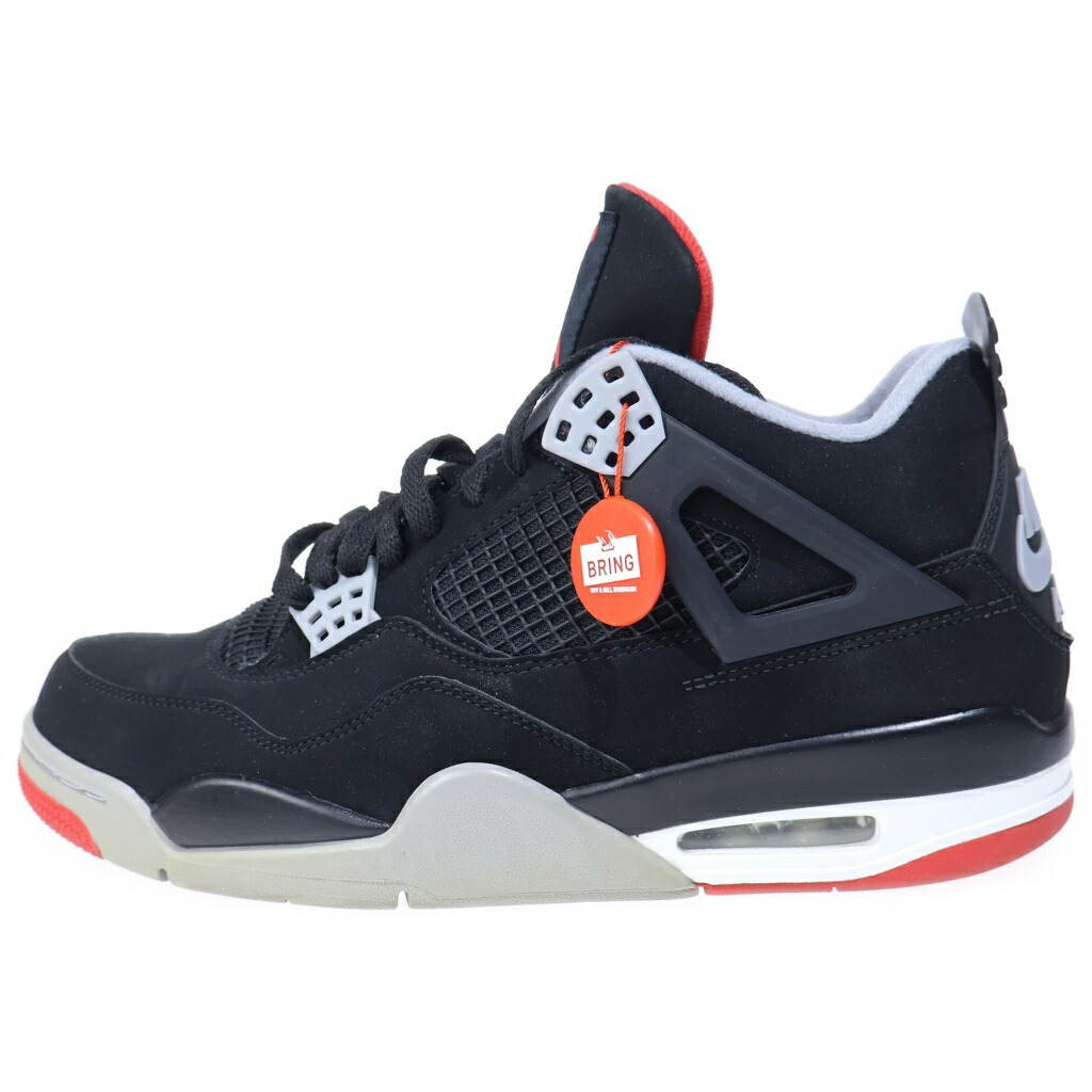 NIKE(ナイキ) 大きさ:28.0糎 AIR JORDAN 4 RETRO BRED エアジョーダン4 レトロ 食麺麭 ハイカットスニーカー 黒いこと US10/28糎 308497-060【新古品/中古】【座標軸S】【色合い黒いこと】【取りまわしバス発着場BRING KICKS】